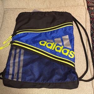 Adidas Large Blue volt yellow and Black Drawstring Bag